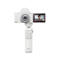 Sony ZV-1F White Digital Vlog Camera w/Sony GPVPT2BTW Bluetooth Shooting Grip-White
