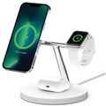 Belkin 3-in-1 Wireless Charging Stand with MagSafe 15W - White, Supports Fast Charging for Apple watch Series 8 & 7 [WIZ017AUWH]