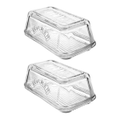 2x Kilner Glass Butter Dish Dishwasher Microwave Safe Container Tableware