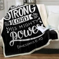 Bible Quote Be Strong in the Lord Throw Blanket