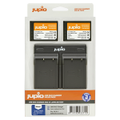 Jupio Value Pack: 2x Olympus BLX-1 Batteries & Dual Charger Kit - Black