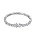 Anyco Bracelet S925 Sterling Silver Rhodium Plated Diamond Round Cut 4mm 5A Cubic Zirconia Tennis Bracelets