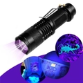 Mini LED UV Flashlight Ultraviolet Flashlight with Zoom Function UV Black Light Fake Bill and Pet Urine Stain Detector