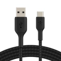 Belkin 2M Braided USB-A to USB-C Cable Data Sync Connector for Smartphones Black