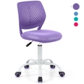 Costway Kids Swivel Chair Ergonomic Computer Desk Chair w/Adjustable Height Armless Mesh Office Task Chair Teens Purple