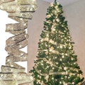 LED Fairy Light Christmas Tree Ribbon Decoration - Battery Powered