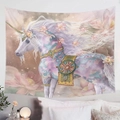 Magical Unicorn Art Pinkish Lotus Blossom Tapestry