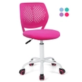 Giantex Ergonomic Office Chair Armless Desk Chair Mid Back Study Chair Adjustable Height Swivel Mesh Task Chair Rose