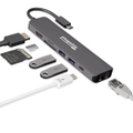 Plugable 7-In-1 USB C Hub Multiport Adapter with Ethernet - Compatible with Mac, Windows, Chromebook, Dell XPS and Thunderbolt 3 (87W Charging, Gigabit Ethernet, 4K HDMI, 2X USB, Sd/Microsd)
