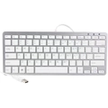 iKKEGOL Mini USB Slim Wired 78 Key Small Super Thin Compact Keyboard for Desktop Laptop PC Win 7 Mac (Sliver+White)