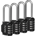 Puroma 4 Pack 2.6 Inch Combination Lock 4 Digit Outdoors Padlock for School Gym Locker, Sports Locker, Fence, Toolbox, Case, Hasp Storage (Black)
