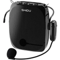 SHIDU Voice Amplifier for Teachers, Mini Voice Amplifier with UHF Wireless Microphone Headset, 10W Output 1800Mah Personal Portable Speaker Suitable for Coaches,Tour Guides, Promotions, Outdoors