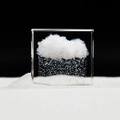 Snowy Cloud Crystal Glass 3D Laser Engraved Cube