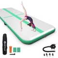 Costway 3x1M Airtrack Inflatable Air Track, Tumbling Gymnastics Mat w/Pump,Floor Home GYM Exercise Mat,Green