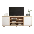Foret 140cm TV Cabinet Stand Entertainment Unit Storage Open Shelf Wooden Maple