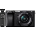 Sony Alpha A6400 w/16-50mm f/3.5-5.6 Lens - Black w/Bluet ooth Grip Mirrorless Camera