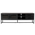 Ashley 160cm TV Unit with Fluted Glass Door Black
