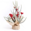 Mini Christmas Decoration Snowy Tree Plant with Holly Berries