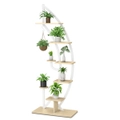 Costway 6-Tier Metal Plant Stand Rack Ladder Planter Display Shelf w/ Top Hook Modern Flower Pot Holder Home Decor