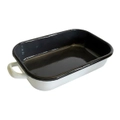 Urban Style Enamelware 2.2L Baking/Serving Dish w/ Black Rim White/Charcoal