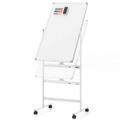 Costway Magnetic Whiteboard Mobile Dry Erase Board Double-Side Adjustable w/Markers White