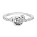 Sterling Silver Round Brilliant Cut 1/4 CARAT tw of Diamonds Knot Ring