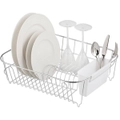 Avanti Slimline Large Dish Rack Drying Holder f/Cup Plates Cutlery Drainer WHT