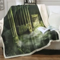 Ancient Fantasy Art Ruined Temple Throw Blanket