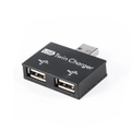 Usb2.0 Male To Twin Charger Dual Port Splitter Hub Adapter Converter Charging Wire Plug For Laptop Pc