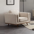 York 1 Seater Fabric Armchair Sofa Modern Lounge in Beige Colour