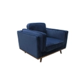 York 1 Seater Fabric Armchair Sofa Modern Lounge in Blue Colour