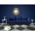 York 3 Seater Fabric Armchair Sofa Modern Lounge in Blue Colour
