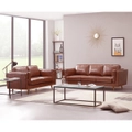 York 3+2 Seater Sofa PU Leatherette Lounge Set with Wooden Frame in Brown Colour