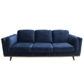 York 3+2+1 Seater Sofa FabricLounge Set with Wooden Frame in Blue Colour
