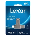 Lexar JumpDrive 64GB D400 Dual USB-A Type-C Flash Drive