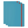 3PK Leitz Cosy 3-Flap Document A4 Folder w/ Pocket File Holder Organiser Blue