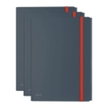 3PK Leitz Cosy 3-Flap Document A4 Folder w/ Pocket File Holder Organiser Grey