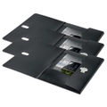 3PK Leitz Recycled 3-Flap A4 Document Folder Office File/Paper Organiser Black