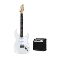 Melodic Stratocaster SSS Electric Guitar with 15W Amplifier Dakota White
