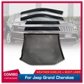 Injection Weather Shields + Cargo Mat for Jeep Grand Cherokee WK 2010-2021 Weathershields Window Visors Boot Mat Boot Liner