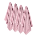 4PK ESPRIT Isle Cotton Textured 600 GSM Soft Face Washer/Towel/Cloth Rose