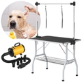 Advwin Dog Grooming Table 2 Loops + Yellow Pet Hair Dryer Foldable Height Adjustable Arm Table