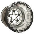 Weld Racing Wheel Alumastar 15x12 Size 5x4.5 Bolt Pattern 3 in. Backspace Black Center Polished Shell Black DBL MT Each