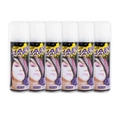 Party Central 6PCE Hair Spray Paint Crisp White Long Lasting Non Sticky 125ml