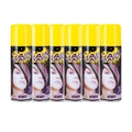 Party Central 6PCE Hair Spray Paint Fluro Yellow Long Lasting Non Sticky 125ml