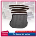 Stainless Steel Weather Shields + Cargo Mat for LEXUS NX Series NX200 / NX200T / NX300 / NX300H 2014-2021 Weathershields Window Visors Boot Mat Boot Liner