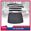 Stainless Steel Weather Shields + Cargo Mat for Honda CRV CR-V RW Series 2017-2023 Weathershields Window Visors Boot Mat Boot Liner
