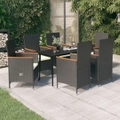 7 Piece Garden Dining Set with Cushions BlackvidaXL
