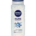NIVEA MEN Pure Impact 3-in-1 Shower Gel (500ml), Exfoliating Body Wash for Body,Face And Hair, All-in-1 Shower Gel for Men, Revitalising Body Wash for Men with Masculine Scent,Shower Gel and Body Wash