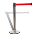 Crowd Control Barrier - Stainless Steel - Red Belt